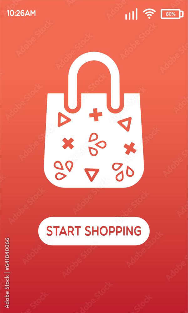 Shopping app background Concept mobile app Vector Shopping app background Concept mobile app Vector