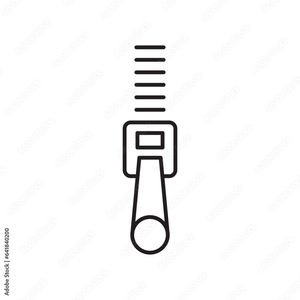 Outline zipper icon illustration, fashion sign symb Outline zipper icon illustration, fashion sign symb