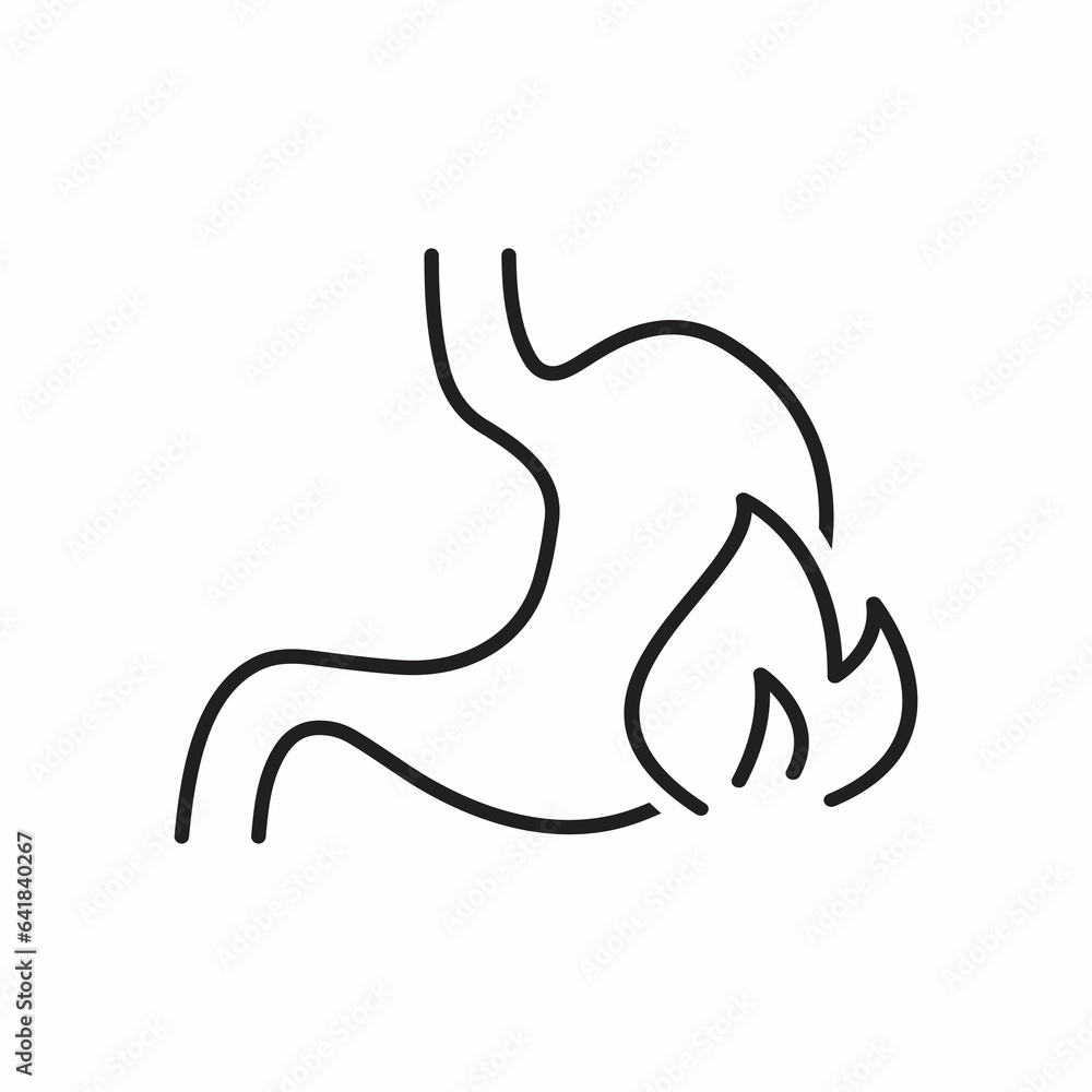 Heartburn editable stroke outline icon isolated on white background flat illustration Heartburn editable stroke outline icon isolated on white background flat illustration