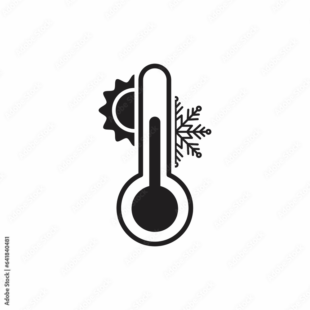 Thermometer with sun and snowflake icon. weather or meteorology symbol. Thermometer with sun and snowflake icon. weather or meteorology symbol.