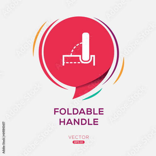 (Foldable Handle) Icon, Vector sign.
