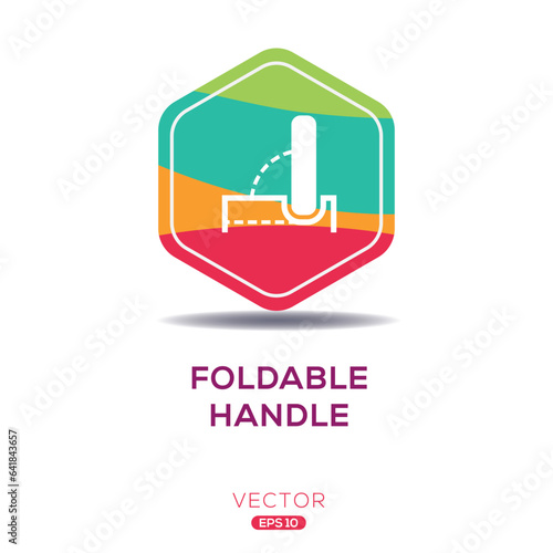 (Foldable Handle) Icon, Vector sign.