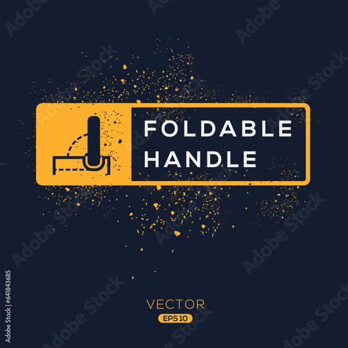 (Foldable Handle) Icon, Vector sign.