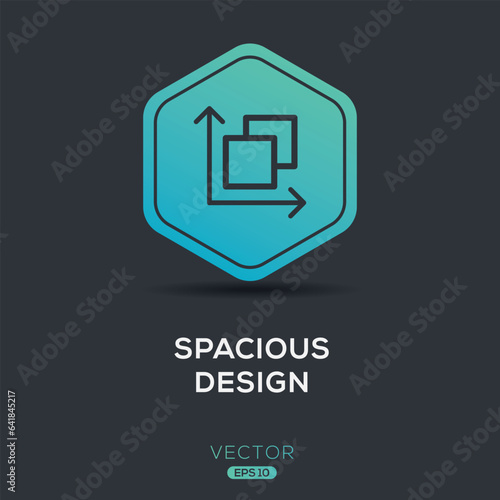 (Spacious design) Icon, Vector sign.