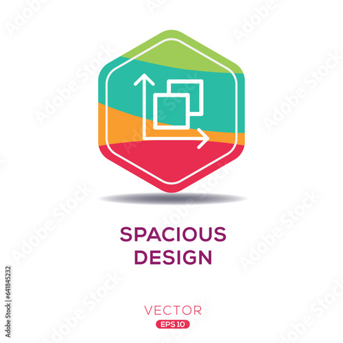 (Spacious design) Icon, Vector sign.