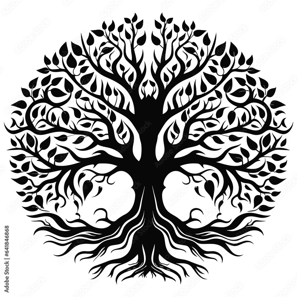 Yggdrasil tree, tree of life, celtic tree, isolated on transparent background, Generative Ai. Yggdrasil tree, tree of life, celtic tree, isolated on transparent background, Generative Ai.