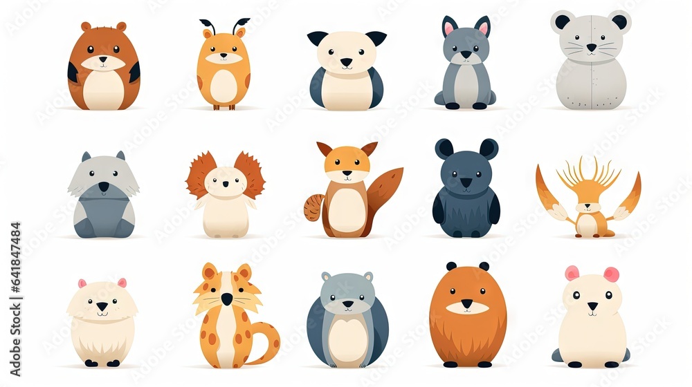 Obraz premium a bunch of different types of animals on a white background. generative ai