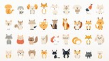  a group of different types of animals standing next to each other.  generative ai