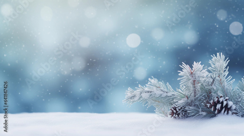 Winter Magic Unveiled: Snowy Drifts and Christmas Bokeh Illuminate Frosted Spruce © Martin Studio