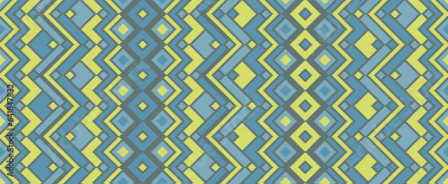 Asymmetric rhombus traditional motifs vector geometric pattern.