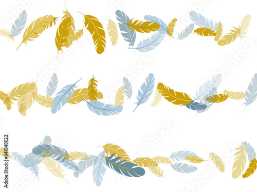 Flying feather elements airy vector design.