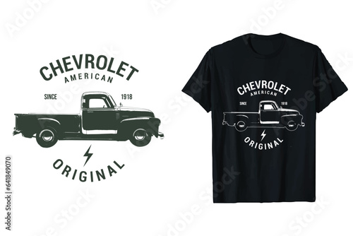 American chevrolet truck vector T-shirt design. american truck t-shirt. photo