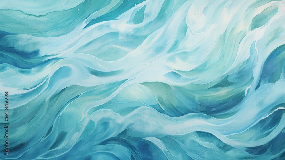 a painting of a blue and white wave with stars in the sky. generative ai a painting of a blue and white wave with stars in the sky. generative ai