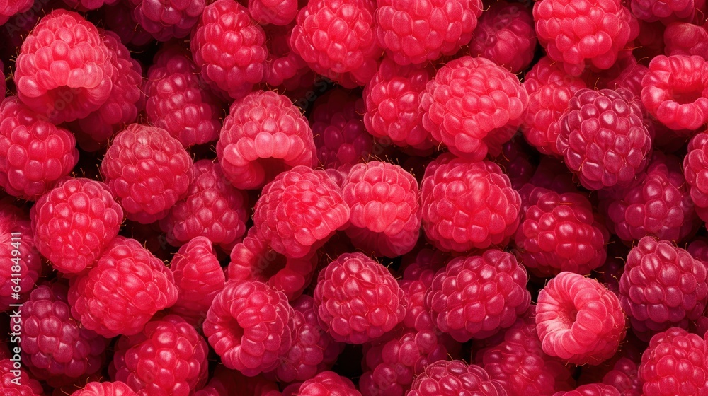 a close up of raspberries with a lot of ripe berries. generative ai a close up of raspberries with a lot of ripe berries. generative ai
