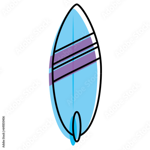 Isolated colored sketch of a surfboard icon Vector