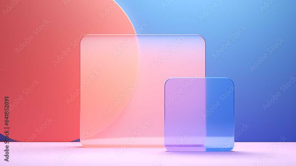 Glass product mockup background for product dais display. Bright color glass mockup podium background for perfume or cosmetic products Glass product mockup background for product dais display. Bright color glass mockup podium background for perfume or cosmetic products