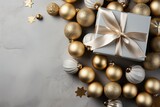 Christmas presents with gold and silver decoration