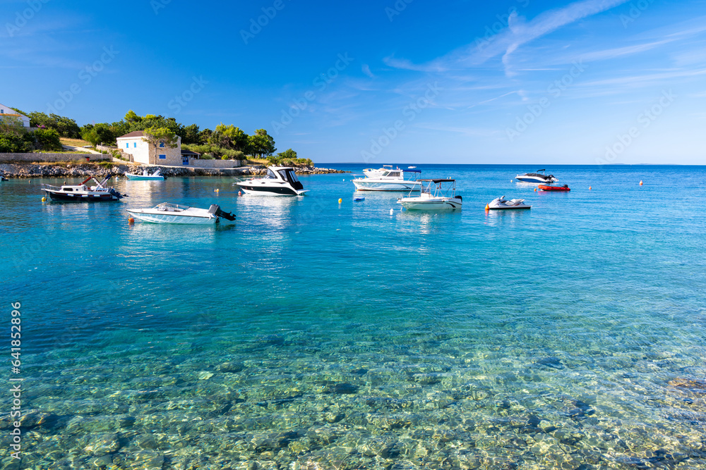 crystal clear Adriatic sea on Pag island in Croatia