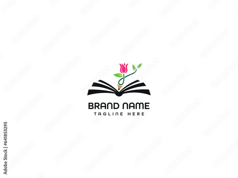 Concept Of Pencil And Book Logo Design Concept Of Pencil And Book Logo Design