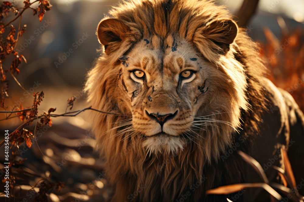 Fototapeta premium Unmanipulated Wildlife. Photograph of a wild animal in its natural habitat, capturing unaltered animal behavior. Generative Ai.