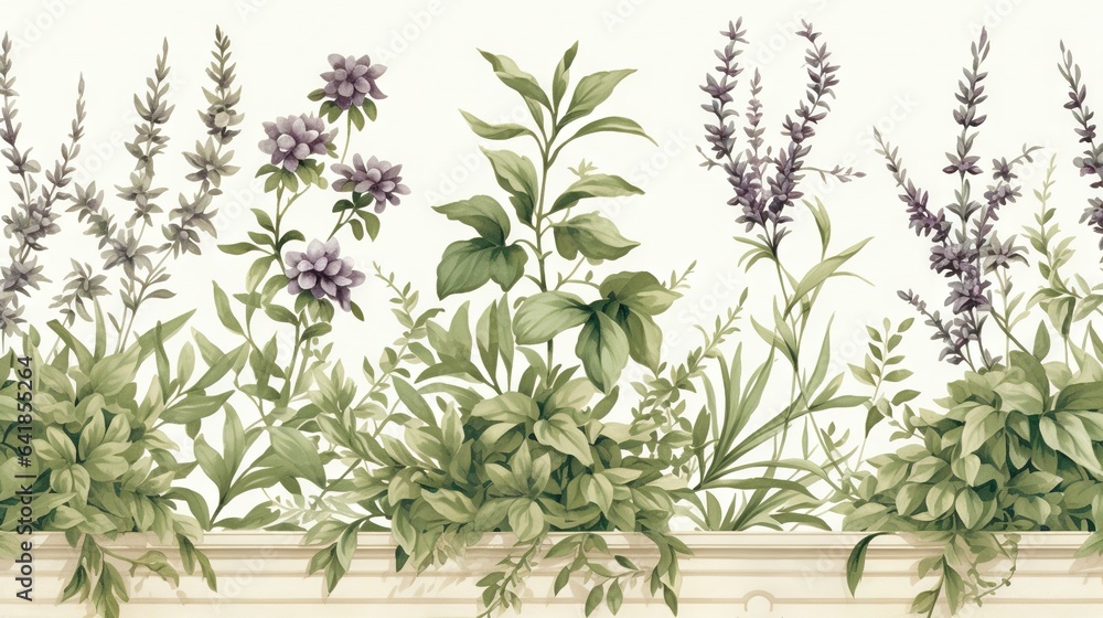 a painting of a planter filled with lots of flowers. generative ai a painting of a planter filled with lots of flowers. generative ai