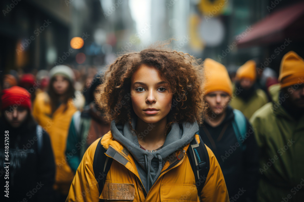 Climate Activism. Protesters holding signs and banners for climate action, symbolizing the collective call for sustainable change. Generative Ai. Climate Activism. Protesters holding signs and banners for climate action, symbolizing the collective call for sustainable change. Generative Ai.