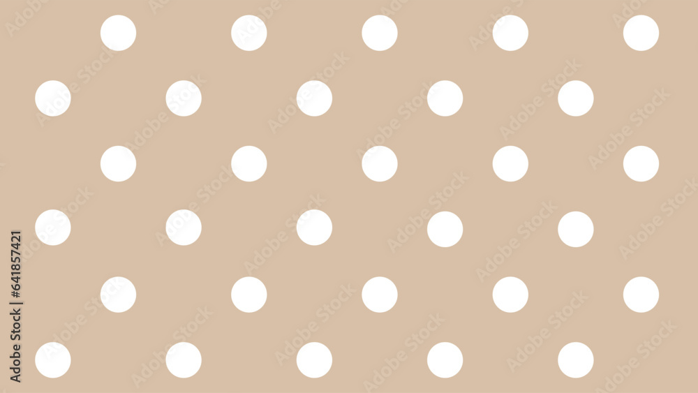Beige seamless pattern with white polka dots