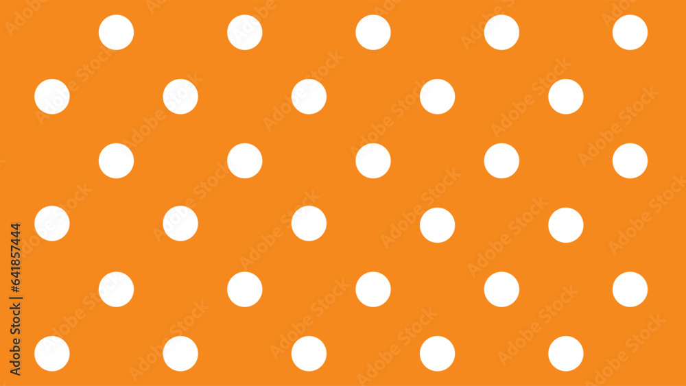 Orange seamless pattern with white polka dots