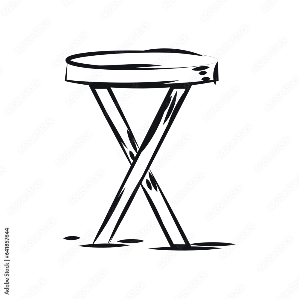 Isolated sketch of a wooden table Vector Isolated sketch of a wooden table Vector
