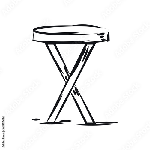 Isolated sketch of a wooden table Vector