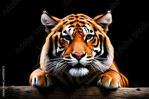 tiger on black background