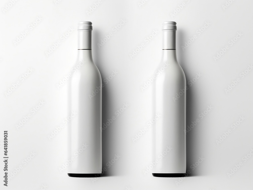 Wine bottle packaging mockup with isolated background generative ai