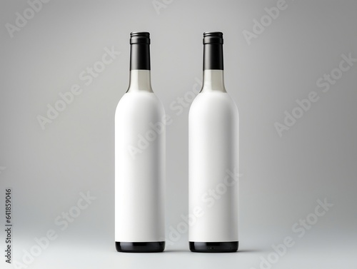 Wine bottle packaging mockup with isolated background generative ai