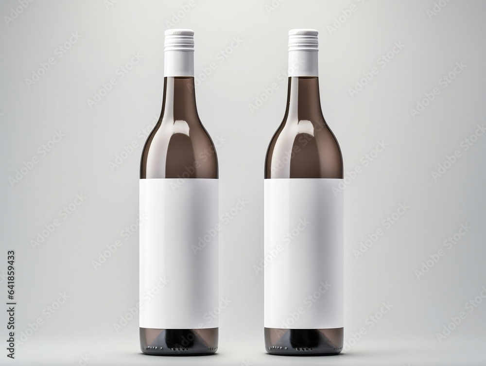 Wine bottle packaging mockup with isolated background generative ai Wine bottle packaging mockup with isolated background generative ai