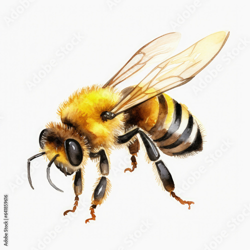 Watercolor bees Illustration, Generative Ai © sukumarbd4