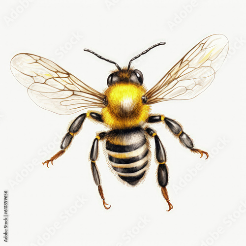 Watercolor bees Illustration, Generative Ai
