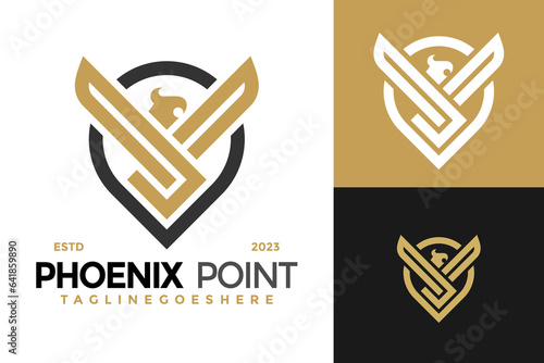 Mark Point Phoenix logo design vector symbol icon illustration