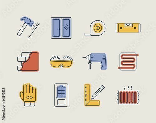 Set of building construction and home repair icons