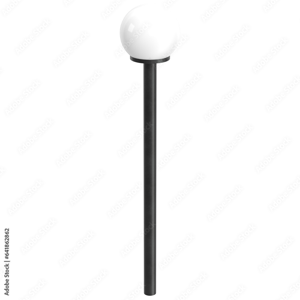 3D rendering illustration of a round garden lamp 3D rendering illustration of a round garden lamp