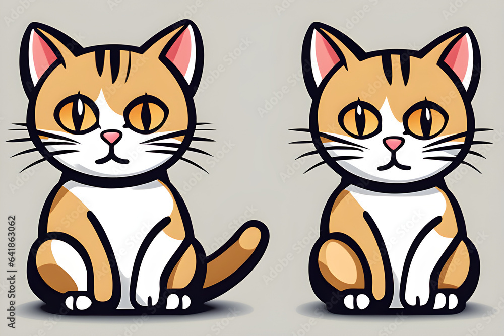 Obraz premium twin cats,Generative AI