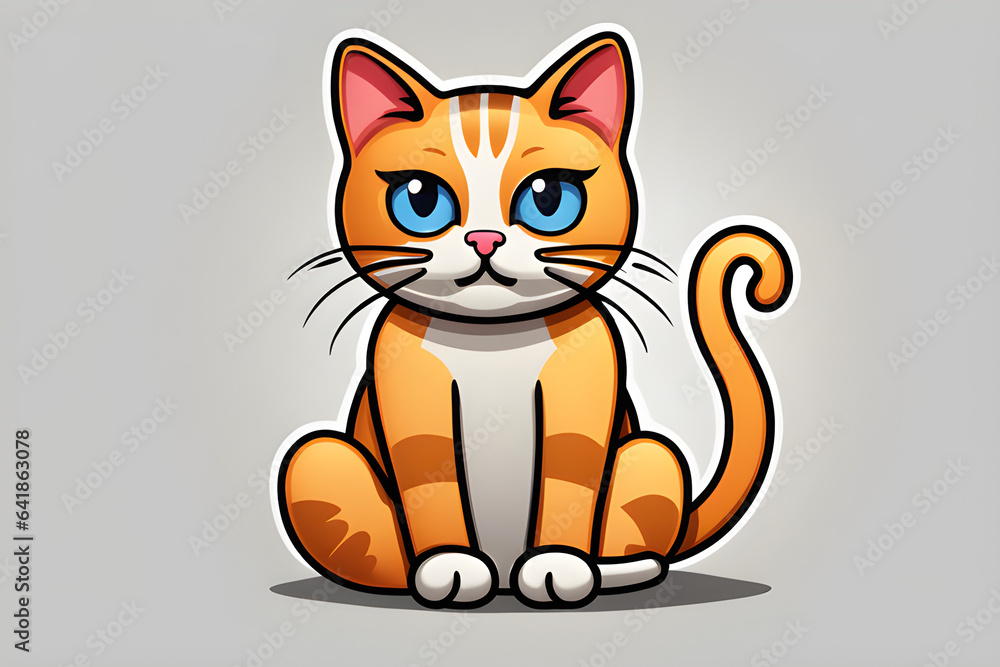 Fototapeta premium Cat looking straight ahead,Generative AI