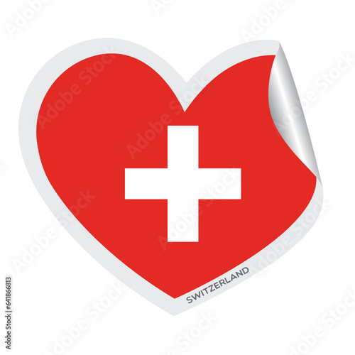 Isolated heart shape with the flag of Switzerland Vector