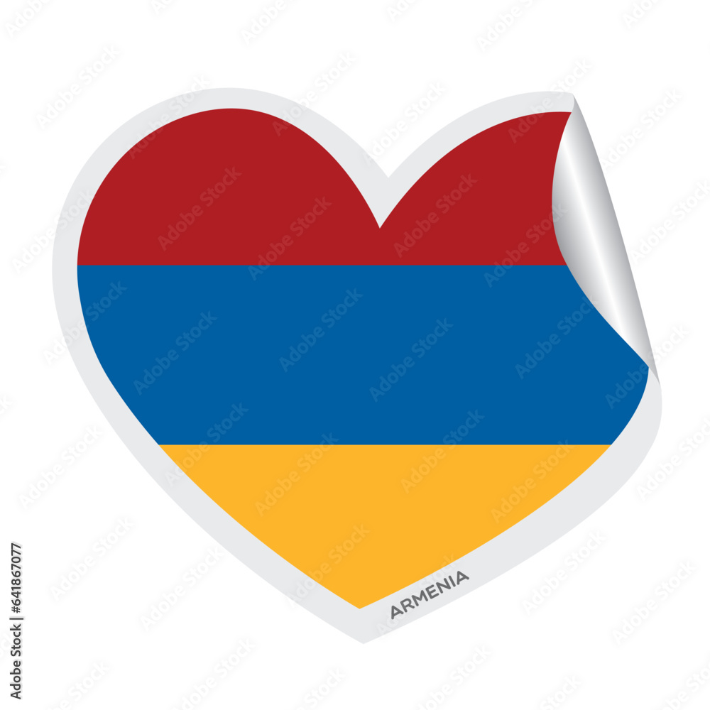 Isolated heart shape with the flag of Armenian Vector Isolated heart shape with the flag of Armenian Vector