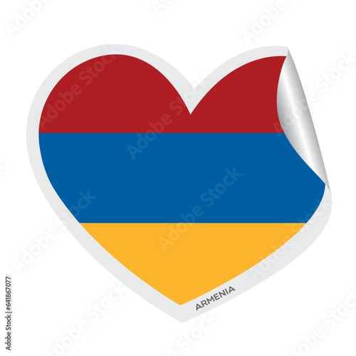 Isolated heart shape with the flag of Armenian Vector
