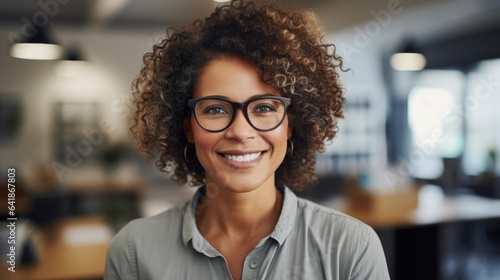 mature black woman professional in casual dress in an accounting office