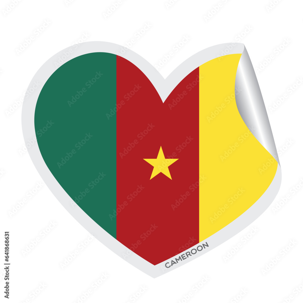 Isolated heart shape with the flag of Cameroon Vector Isolated heart shape with the flag of Cameroon Vector