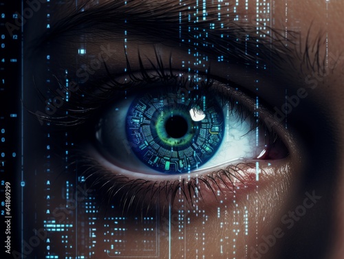 Closeup of a cybernetic eye