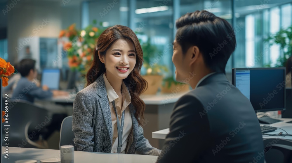 asian woman professional in casual dress in an accounting office asian woman professional in casual dress in an accounting office