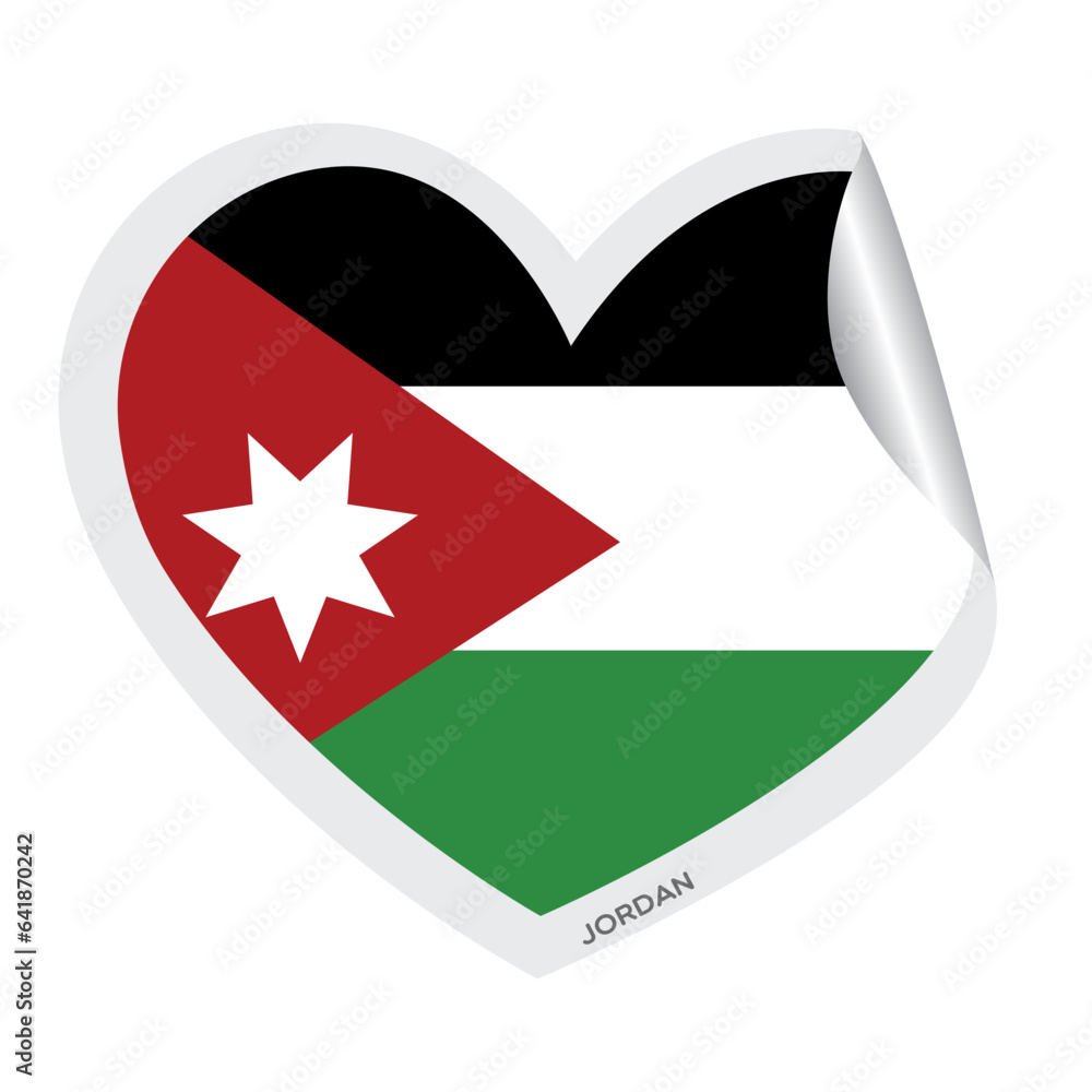 Obraz premium Isolated heart shape with the flag of Jordan Vector
