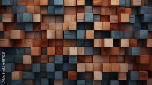 Background made of wooden squares